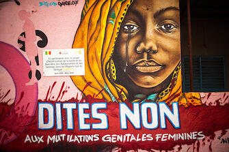 Een poster voor Power to Youth in Senegal